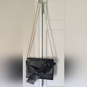 Muche et Muchette Black Shoulder Bag, Crossbody, Clutch with Bow
